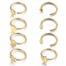Evevil 20G Stainless Steel Mixed Nose Ring Hoops 8 PCS Nose Piercing Body Jewelry Cartilage Earrings Set, Gold Color