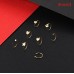 Evevil 20G Stainless Steel Mixed Nose Ring Hoops 8 PCS Nose Piercing Body Jewelry Cartilage Earrings Set, Gold Color