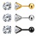 Charisma 6mm Stainless Steel Cartilage Stud Earrings For Women Screw Back Earrings Cubic Zirconia Helix Tragus Barbell Mixed Color 3 Pair Set	