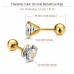 Charisma 6mm Stainless Steel Cartilage Stud Earrings For Women Screw Back Earrings Cubic Zirconia Helix Tragus Barbell Mixed Color 3 Pair Set	