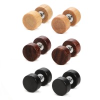 Charisma 8mm Stainless Steel Men Women Stud Earrings Cheater Ear Plugs Piercing Hypoallergenic 3 Pairs