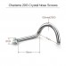 Charisma 10pcs 20G 2.0mm Colored Stainless Steel Nose Studs Bone Crystals Nose Screws Rings Curved Hypoallergenic Body Nose Piercings 