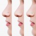 Charisma 10pcs 20G 2.0mm Colored Stainless Steel Nose Studs Bone Crystals Nose Screws Rings Curved Hypoallergenic Body Nose Piercings 