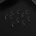 Charisma 10pcs 20G 2.0mm Colored Stainless Steel Nose Studs Bone Crystals Nose Screws Rings Curved Hypoallergenic Body Nose Piercings 