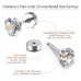 Charisma 16G 5 Pairs Steel Color Stainless Steel Cartilage Earrings Clear Cubic Zirconia Stud Screw Back Earrings For Women Piercing Helix Barbell Tragus, 3mm-7mm 