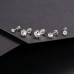 Charisma 16G 5 Pairs Steel Color Stainless Steel Cartilage Earrings Clear Cubic Zirconia Stud Screw Back Earrings For Women Piercing Helix Barbell Tragus, 3mm-7mm 