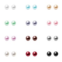 Charisma 4mm Pearl Stud Earrings Set for Girls Women Hypoallergenic Composite Faux Pearl Earrings Pack 12 Pairs Mixed Color