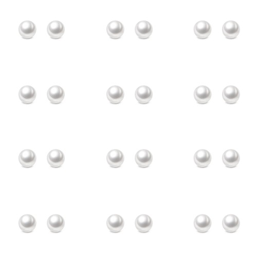 Charisma 6mm Composite Pearl Earrings Round Ball Pearls Stud Earrings Hypoallergenic 12 Pairs Mixed Color Imitation Pearl Earrings Set for Girls Women 
