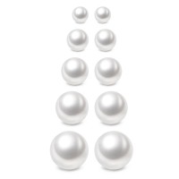 Charisma 3-7mm Pearl Stud Earrings Set for Girls Women Hypoallergenic Composite Faux Pearl Earrings Pack 5 Pairs Mixed Sizes 