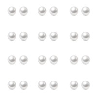 Charisma 5mm Pearl Stud Earrings Set for Girls Women Hypoallergenic Composite Faux Pearl Earrings Pack 12 Pairs 