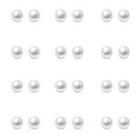 Charisma 5mm Pearl Stud Earrings Set for Girls Women Hypoallergenic Composite Faux Pearl Earrings Pack 12 Pairs 