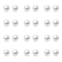 Charisma 6mm Pearl Stud Earrings Set for Girls Women Hypoallergenic Composite Faux Pearl Earrings Pack 12 Pairs 
