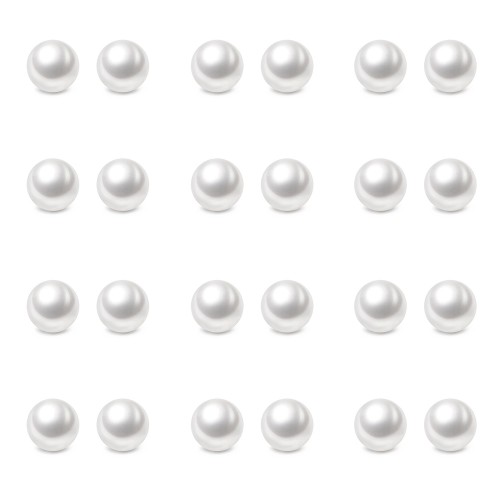 Charisma 6mm Pearl Stud Earrings Set for Girls Women Hypoallergenic Composite Faux Pearl Earrings Pack 12 Pairs 